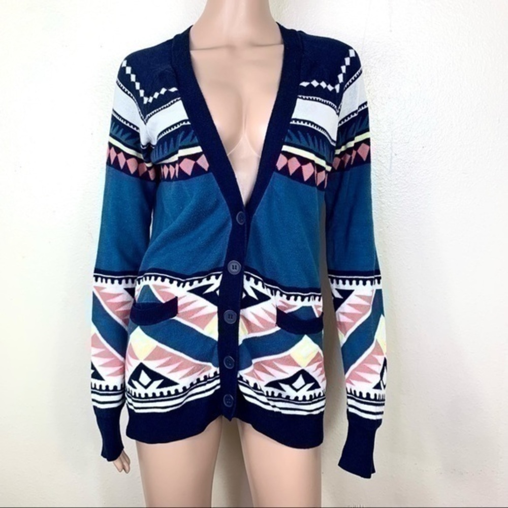 NOLLIE Women’s Cardigan Big Buttons Blue